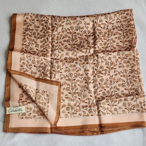 Cleobella Accessories - CLEOBELLA pink brown floral square scarf romantic Femenine cottagecore prairie
